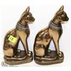 Image 1 : PAIR OF HEAVY METAL CAT ORNAMENTS