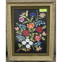 ESTATE EUROPEAN STYLE NEEDLEWORK FRAMED PICTURE