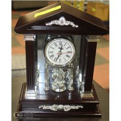 BATTERY OPERATED MINIATURE PILLAR MANTLE CLOCK