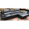 Image 1 : BLACK LEATHERETTE LIFT BACK SECTIONAL MINOR