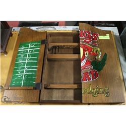VINTAGE KINGS PUB WOOD CASE FOR DARTS STORAGE