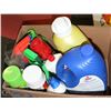 Image 1 : BOX OF CLEANING SUPPLIES AND MORE