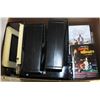 Image 1 : BOX WITH DVDS & DESK ORGANIZERS.
