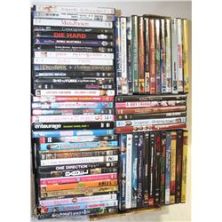 FLAT OF 64 DVDS.