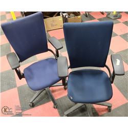 2 HYDRAULIC LIFT OFFICE CHAIRS AS IS
