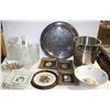 Image 1 : ESTATE BOX WITH ASSORTED ITEMS, INCL WINE BUCKET