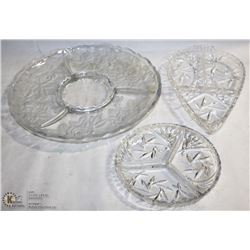 3 GLASS/CRYSTAL DISHES