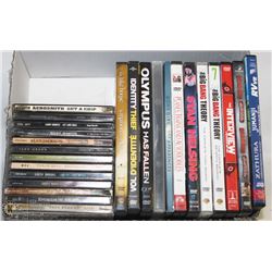 ESTATE LOT OF 12 DVDS' AND 13 CDS