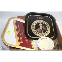 CORONA BUCKLE/ VINTAGE COORS ASHTRAY & 2 TIN