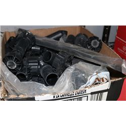 BOX OF ADJUSTABLE FURNITURE LEGS AND MORE