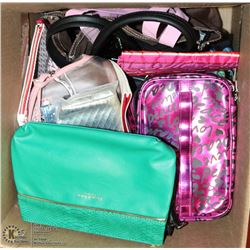 LARGE LOT OF ALL NEW WALLETS, TOTES, COSMETIC BAGS