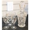 Image 1 : CRYSTAL DECANTER W/ 5 GLASSES