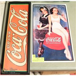 COCA COLA 50TH ANNIVERSARY COLLECTORS SIGN.
