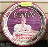 Image 1 : COCA COLA METAL TRAY AND FRAMED CARDBOARD SIGN