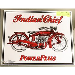 REPRODUCED INDIAN CHIEF GAS AUTO SIGN.