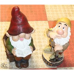 2 LARGE GARDEN GNOMES INCL DISNEY