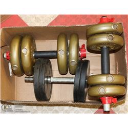 3 SETS OF DUMBELLS