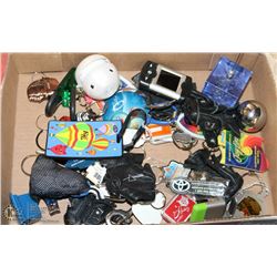 BOX OF KEYCHAINS