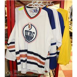 LOT OF 5 ASSORTED JERSEYS INCL XL MAPLE LEAFS, XXL