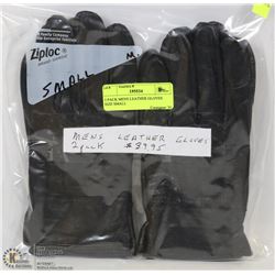 2 PACK MENS LEATHER GLOVES SIZE SMALL