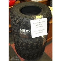 SET OF 4 ITP HOLESHOT ATR QUAD TIRES, SIZE 25X8X12