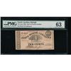 Image 1 : 10 Cent 1863 North Carolina Obsolete Note PMG 63