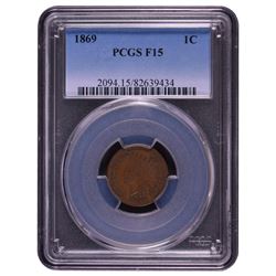 1869 Indian Cent PCGS F15