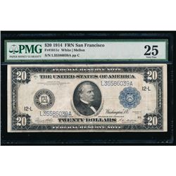 1914 $20 San Francisco Federal Reserve Note PCGS 25