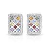 Image 1 : 14KT White Gold 2.88ctw Multi Color Sapphire and Diamond Earrings