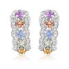 Image 1 : 14KT White Gold 1.70ctw Multi Color Sapphire and Diamond Earrings