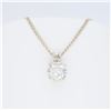 Image 1 : 14KT White Gold 1.11ct Diamond Pendant with Chain
