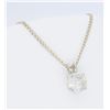 Image 3 : 14KT White Gold 1.11ct Diamond Pendant with Chain