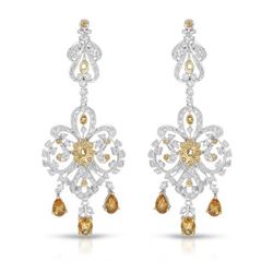 14KT White Gold 2.19ctw Citrine and Diamond Earrings