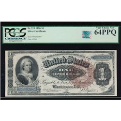 1886 $1 Silver Certificate PCGS 64PPQ FR219