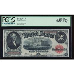 1917 $2 Large Legal Tender Note PCGS 65PPQ