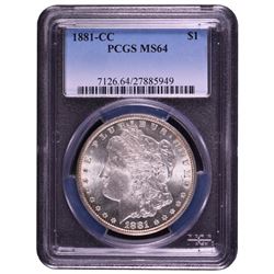 1881-CC $1 Morgan Silver Dollar Coin PCGS MS64