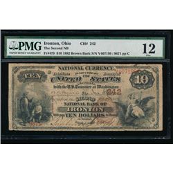 1882 $10 Ironton Ohio National Bank Note PMG 12