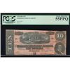 Image 1 : 1864 $10 Confederate States of America Note PCGS 55PPQ