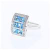 14KT White Gold 2.54ctw Blue Topaz and Diamond Ring