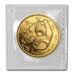 1985 China 100 Yuan Panda 1oz Sealed Gold Coin