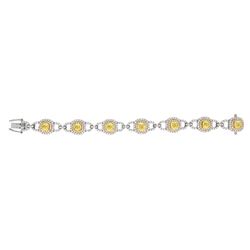 18KT Two Tone Gold 13.97ctw GIA Cert Fancy Yellow Diamond Bracelet