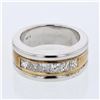 Image 1 : 14KT Two Tone Gold 1.08ctw Diamond Wedding Band