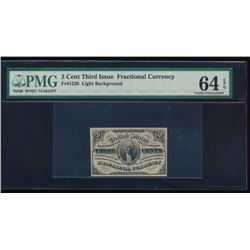 3 Cent Third Issue Fractional Note PMG 64EPQ No Serial Number