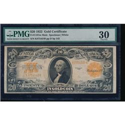 1922 $20 Gold Certificate PMG 30