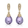 Image 1 : 14KT Yellow Gold 4.48ctw Amethyst and Diamond Earrings
