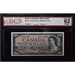 1954 $100 Bank of Canada Note