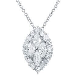 14KT White Gold 0.73ctw Diamond Pendant with Chain