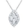 Image 1 : 14KT White Gold 0.73ctw Diamond Pendant with Chain
