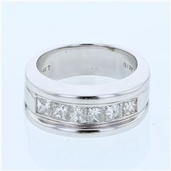 14KT White Gold 1.27ctw Diamond Wedding Band