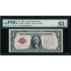 1928 $1 Legal Tender Note PMG 63EPQ